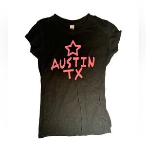 Pink & black Austin texas cute top